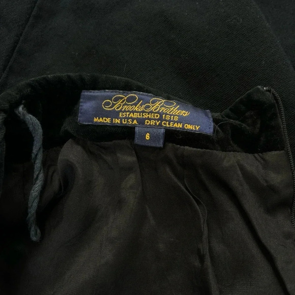 Brooks Brothers Black Pencil Skirt Velvet Waist  Size 6 - Picture 4 of 7
